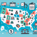 An informative featured image showing a map of U.S. states with legal icons (gavel, dollar sign, document) highlighting consumer protections and payday loan symbols in a clean, modern flat design.